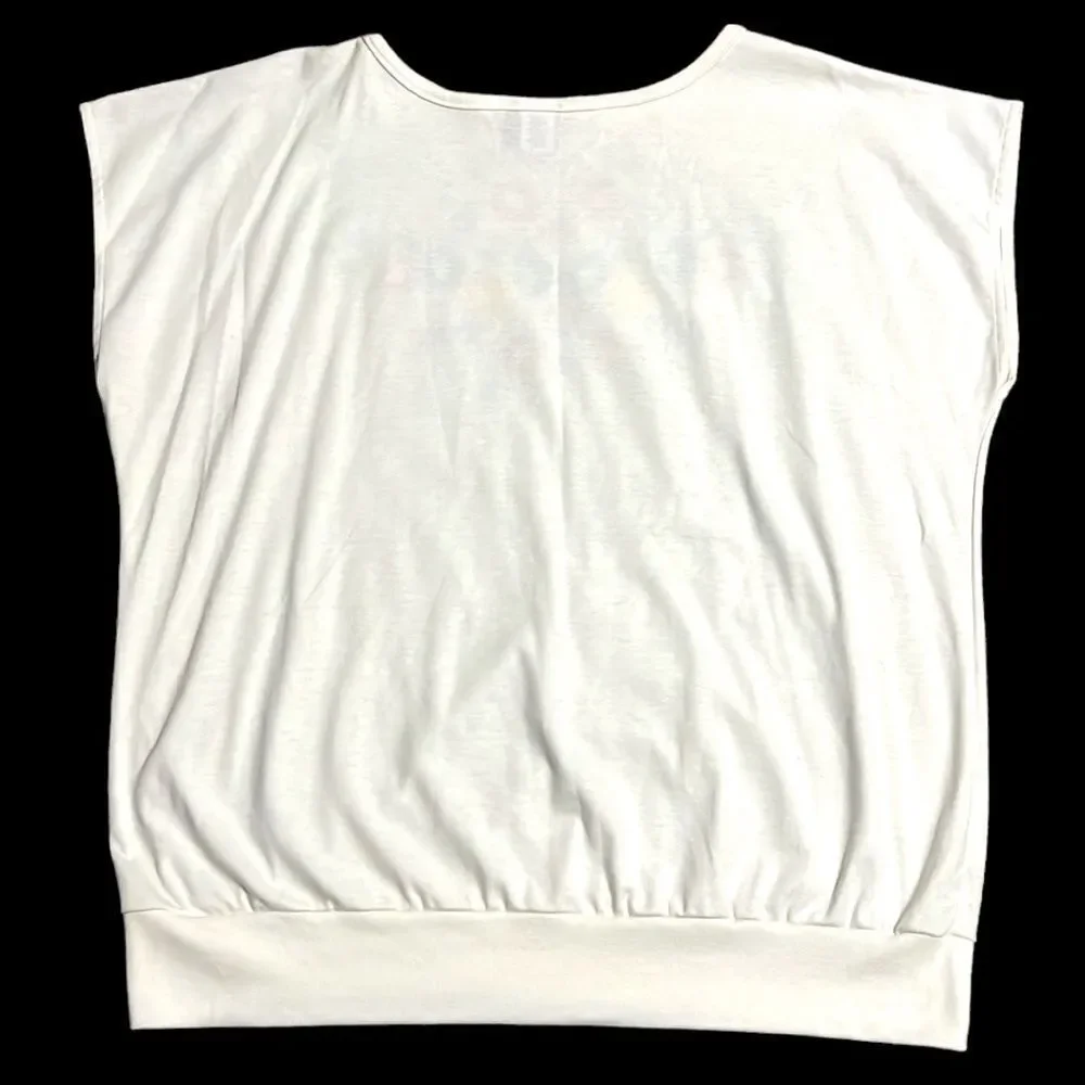 Vintage T-Shirt Woman's Size 2X Why Not? White Floral Textured Colorful USA - Picture 5 of 10